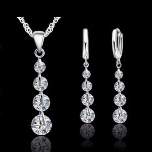 Set Neckl,& Earrings,925 Ster,Silv Elegant